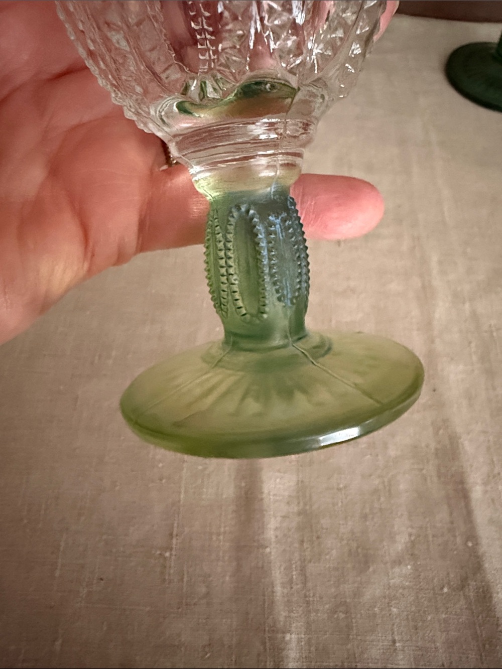 VTG | Emerald Accent Cordial Sherry Glasses-Set of 4 - Picture 8 of 8